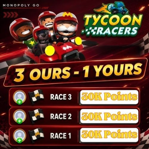 Evento racers monopoly - racers, go