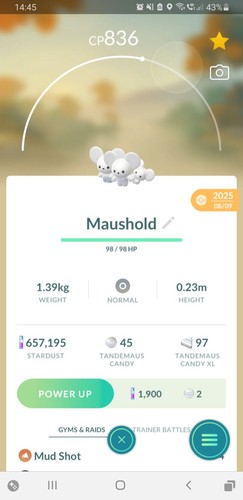 Non shiny maushold - shiny,